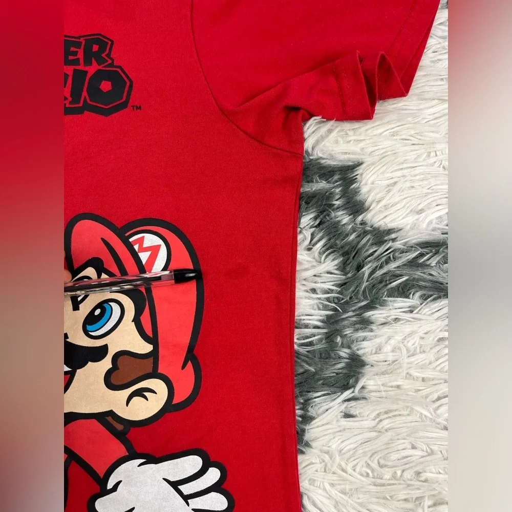 Nintendo Super Mario Bros Kids Youth Graphic T-shirt Red Size 18/20